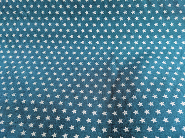Bottle Green Cotton Poplin Fabric With Gold Stars Christmas Fabric, Festive Fabric, Holiday Fabric